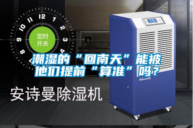潮濕的“回南天”能被他們提前“算準”嗎？