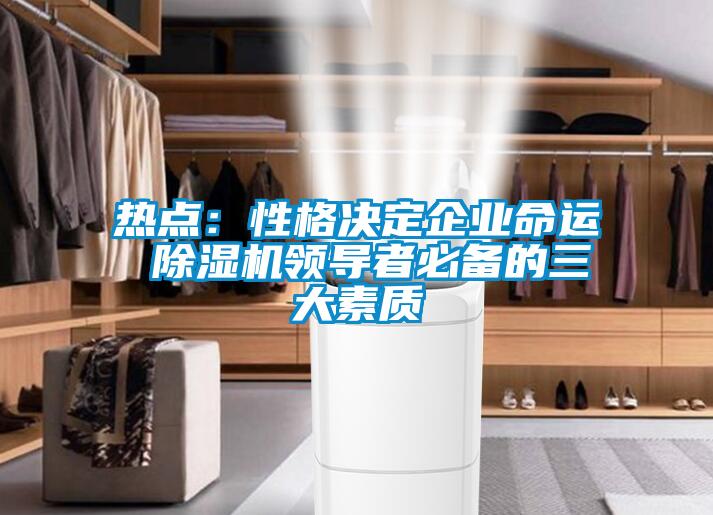 熱點：性格決定企業命運 除濕機領導者必備的三大素質