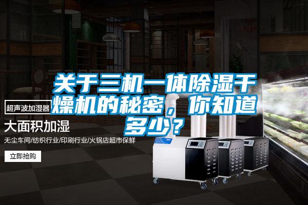 關于三機一體除濕干燥機的秘密，你知道多少？