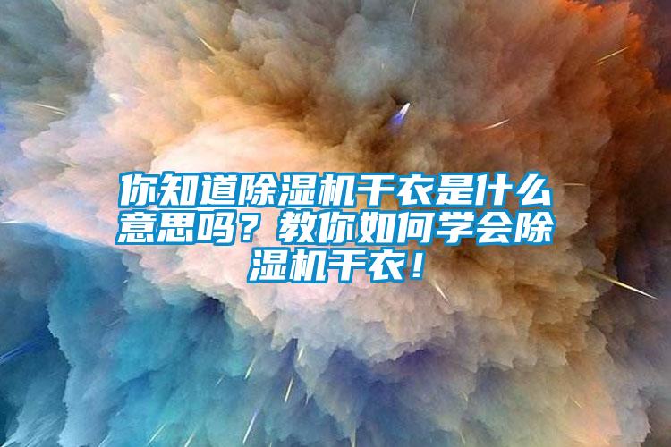 你知道除濕機干衣是什么意思嗎?教你如何學會除濕機干衣!