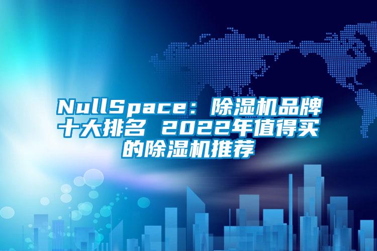 NullSpace:除濕機品牌十大排名 2022年值得買的除濕機推薦
