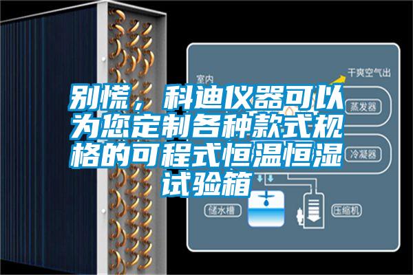 別慌,科迪儀器可以為您定制各種款式規格的可程式恒溫恒濕試驗箱