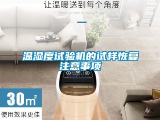 企業新聞溫濕度試驗機的試樣恢復注意事項