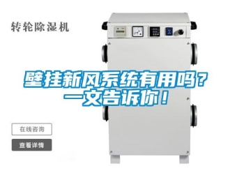 企業(yè)新聞壁掛新風系統(tǒng)有用嗎？一文告訴你！