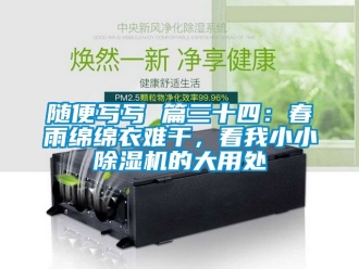 行業新聞隨便寫寫 篇三十四：春雨綿綿衣難干，看我小小除濕機的大用處
