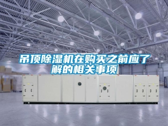 行業(yè)新聞吊頂除濕機(jī)在購買之前應(yīng)了解的相關(guān)事項(xiàng)