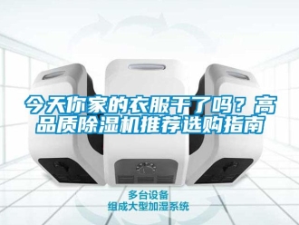 行業新聞今天你家的衣服干了嗎？高品質除濕機推薦選購指南