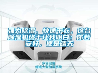 行業新聞強力除濕、快速干衣，這臺除濕機終于讓我明白：你若安好，便是晴天