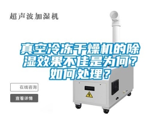行業新聞真空冷凍干燥機的除濕效果不佳是為何？如何處理？
