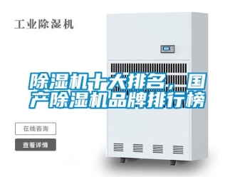 企業新聞除濕機十大排名，國產除濕機品牌排行榜